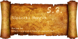 Sipiczki Henrik névjegykártya