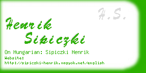 henrik sipiczki business card